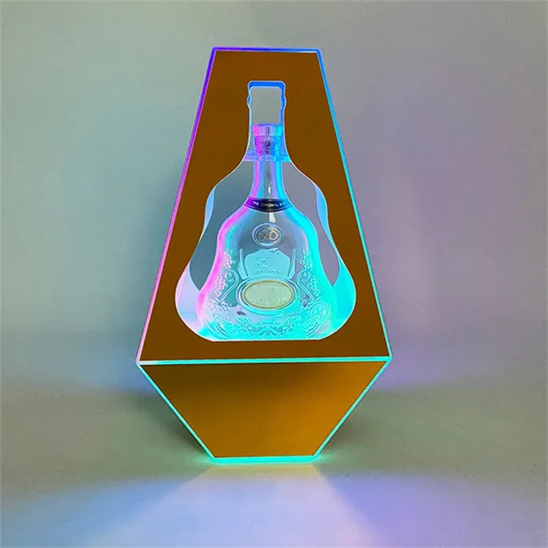 LED luminous neon XO wine seat colorful light champagne king bar KTV luminous display golden wine rack props