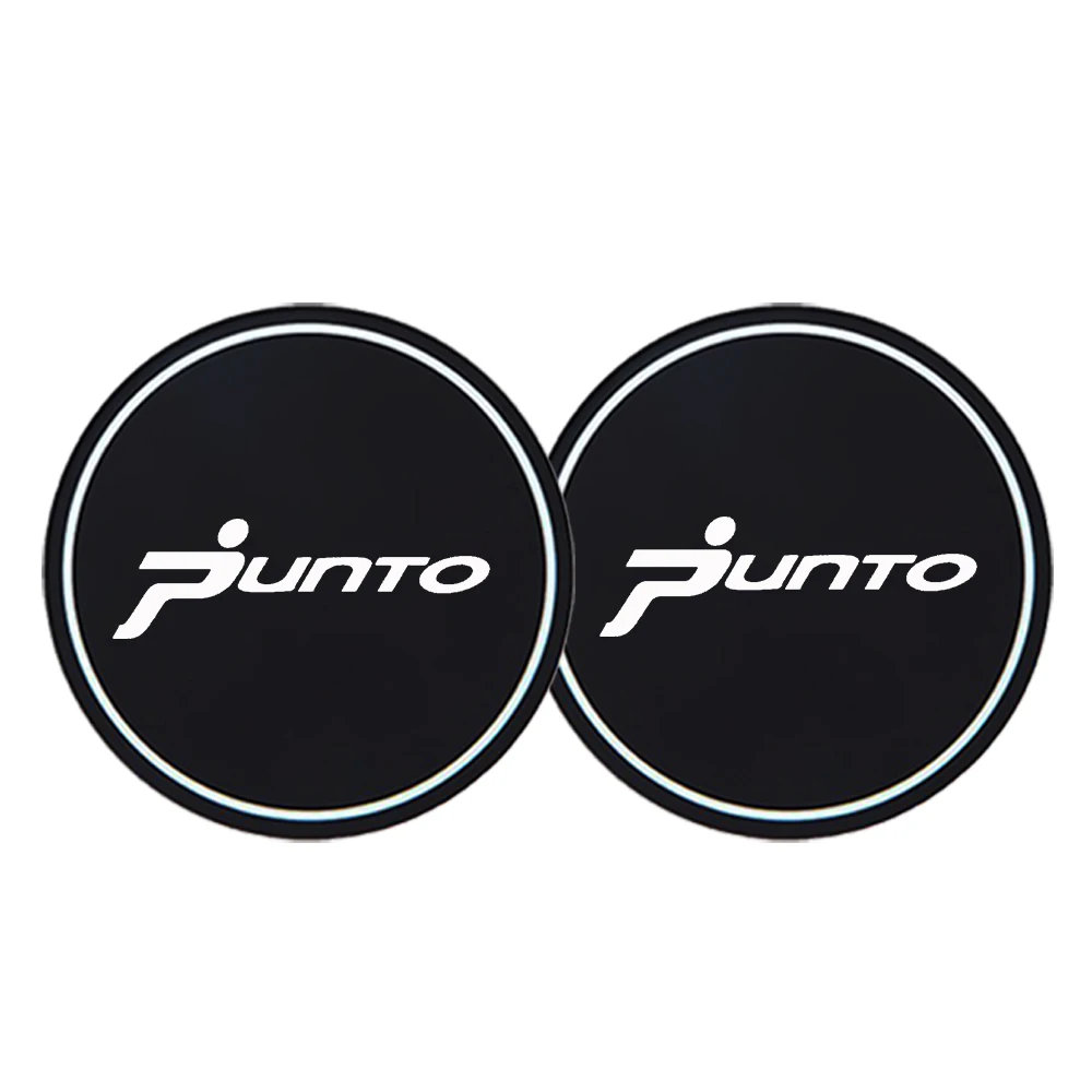 Car Cup Pad High-quality Silicone Water Coaster Water Cup Seat Non-slip Mat For Fiat Punto 2PCS cup holder coasters car non slip mat non slip mat car coaster pads silicone anti slip pad silicone anti skid pad