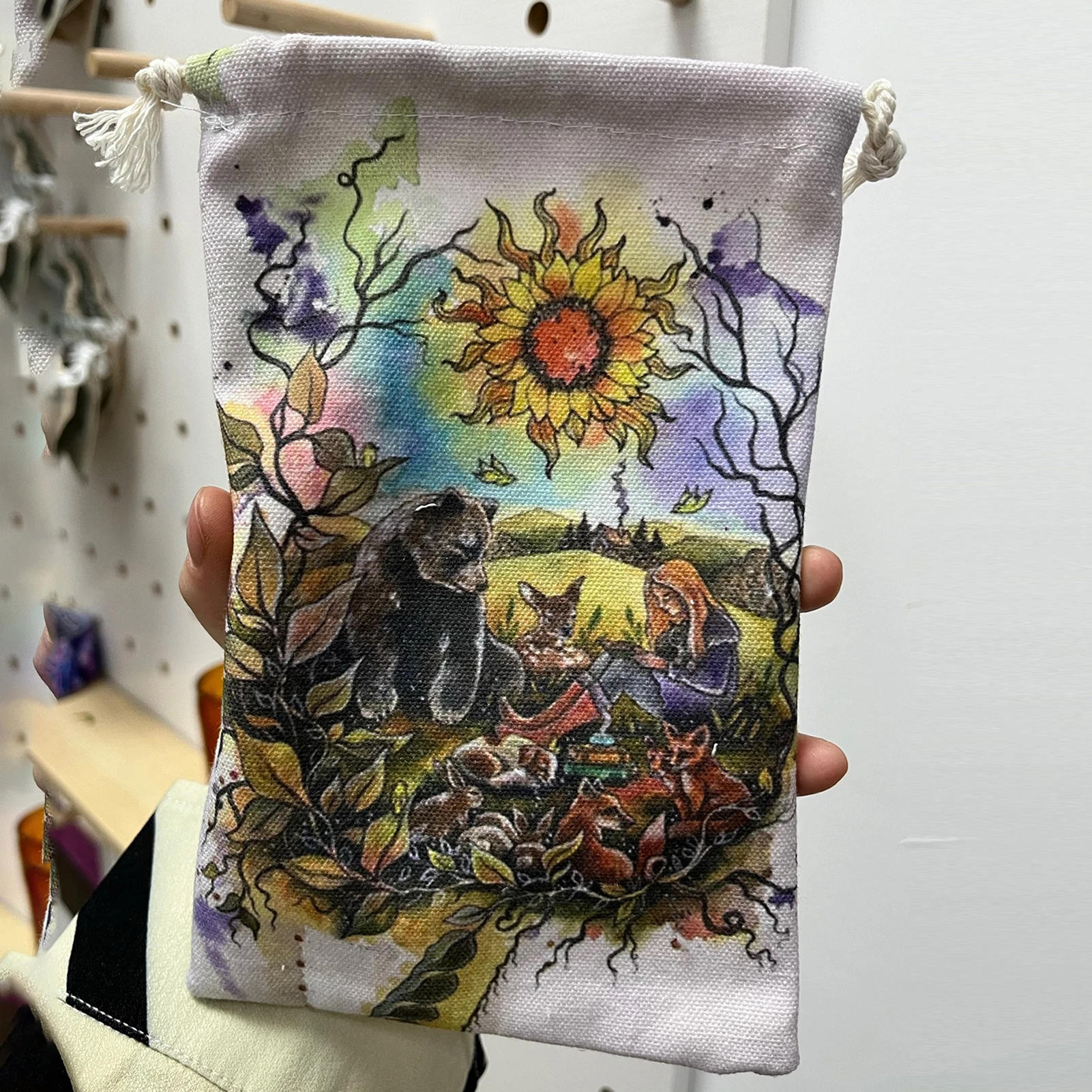 Jeux pour la famille,01Sac de rangement pour cartes de Tarot en velours 13x18cm, sac de