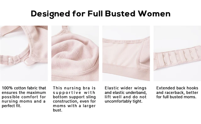 GRATLIN Maternity Breastfeeding Suport Bra Breathable Supportive Plus Size  Soft Cotton Nursing Lingerie For Pregnant Women