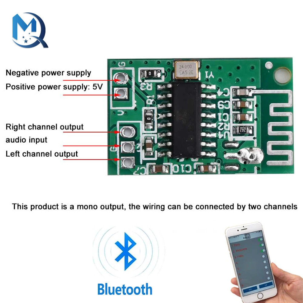 Ca-6928 Bluetooth Audio Module Led Power 3.3V-8V Audio Dual Digital ...