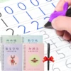 English Math Alphabet Drawing Magic Practice Copybook Reusable Grooved Tracing Handwriting Book Set Free Magic Pen 1