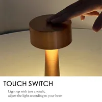 Retro LED Table Lamp Rechargeable Touch Metal Three Colors Bedside Mushroom Ambient Light Bar Outdoor Decoration Night Light 2