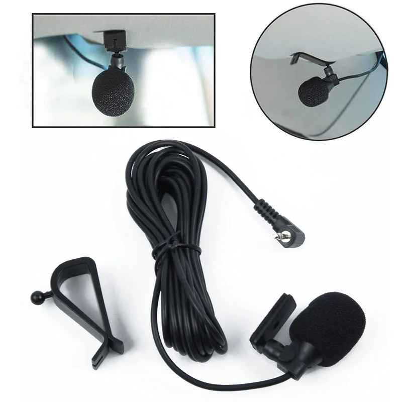 Car Audio Microphone 3 Meters 2.5mm Professionals Wired External Microphone Car Pioneer Stereos Radio Receiver Mini Microfono