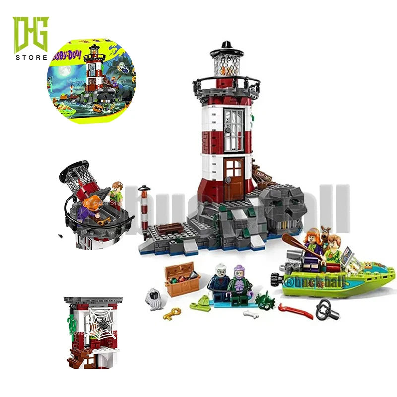 

Scooby The Mystery Building Blocks 10431 437pcs Haunted Lighthouse Action Figurine Collectble Terror Build Block Kids Toys Gifts