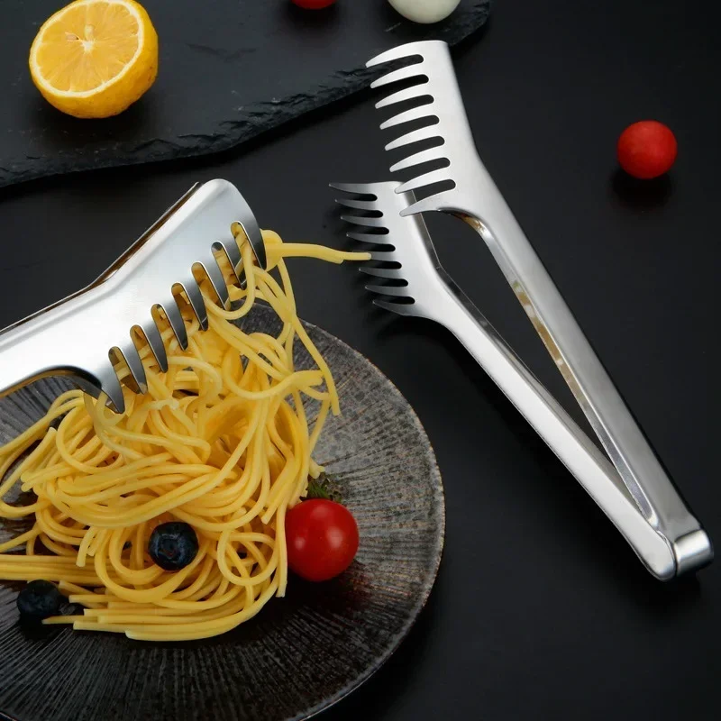 Spaghetti Tongs Pasta Clip Food Holder Stainless Steel Noodles Clip Food Comb Cooking Utensils Western Restaurant Kitchen Tool kitchen tools
