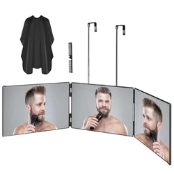 Enhanced Product Title:  
Portable 360° Trifold Vanity Makeup Mirror with Adjustable Height and Telescoping Hook (Black - Cape - Comb)