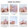 16/20Tips Semi-Cured Gel Nail Wraps Flash Solid Adhesive Waterproof Long Lasting DIY Gel Nail Stickers UV Lamp Need 5