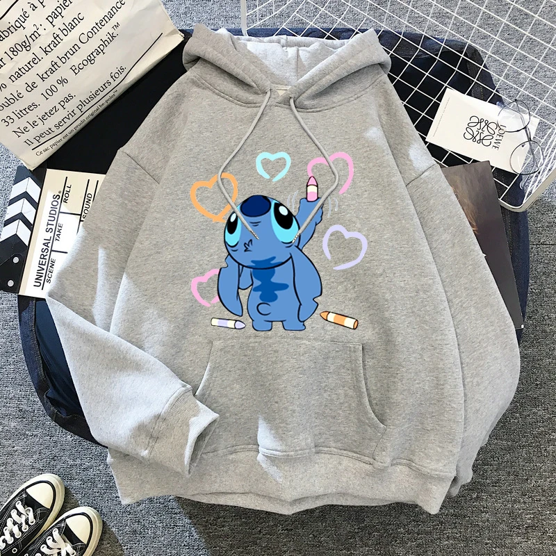 thumbnail image 1 of Sudaderas con capucha de Disney Stitch para mujer, sudadera Harajuku de los 90, ropa de calle de Manga, Unisex, 1 of 5