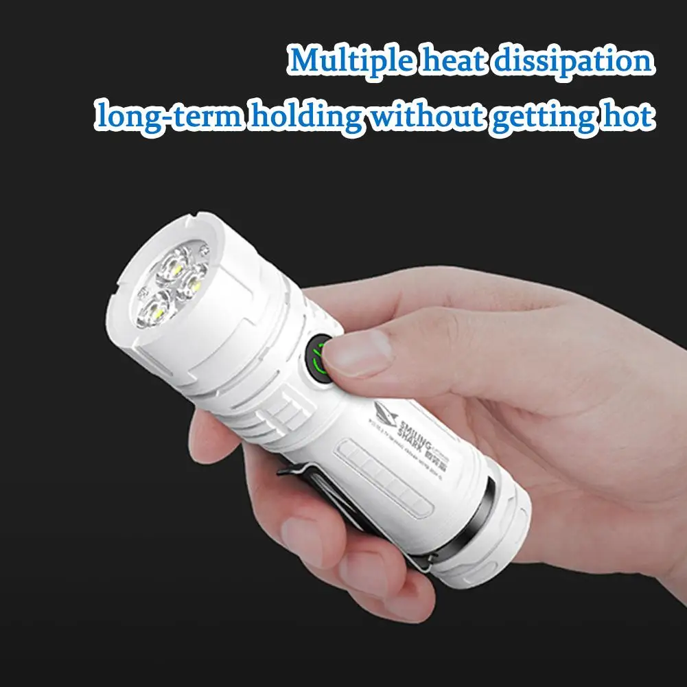 3LED Mini Strong Light Super Bright Flashlight Usb Charging Pen Clip Tail Magnet Outdoor Portable Torch Emergency