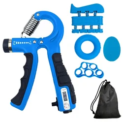 Adjustable Resistance Hand Grip Strengthener with Counter (Blue - 6pcs)