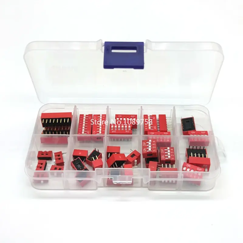 35PCS/LOT Dip Switch Kit In Box 1 2 3 4 5 6 8 Way 2.54mm Toggle Switch Snap Switches Mixed Kit Each 5PCS Combination Set image 3