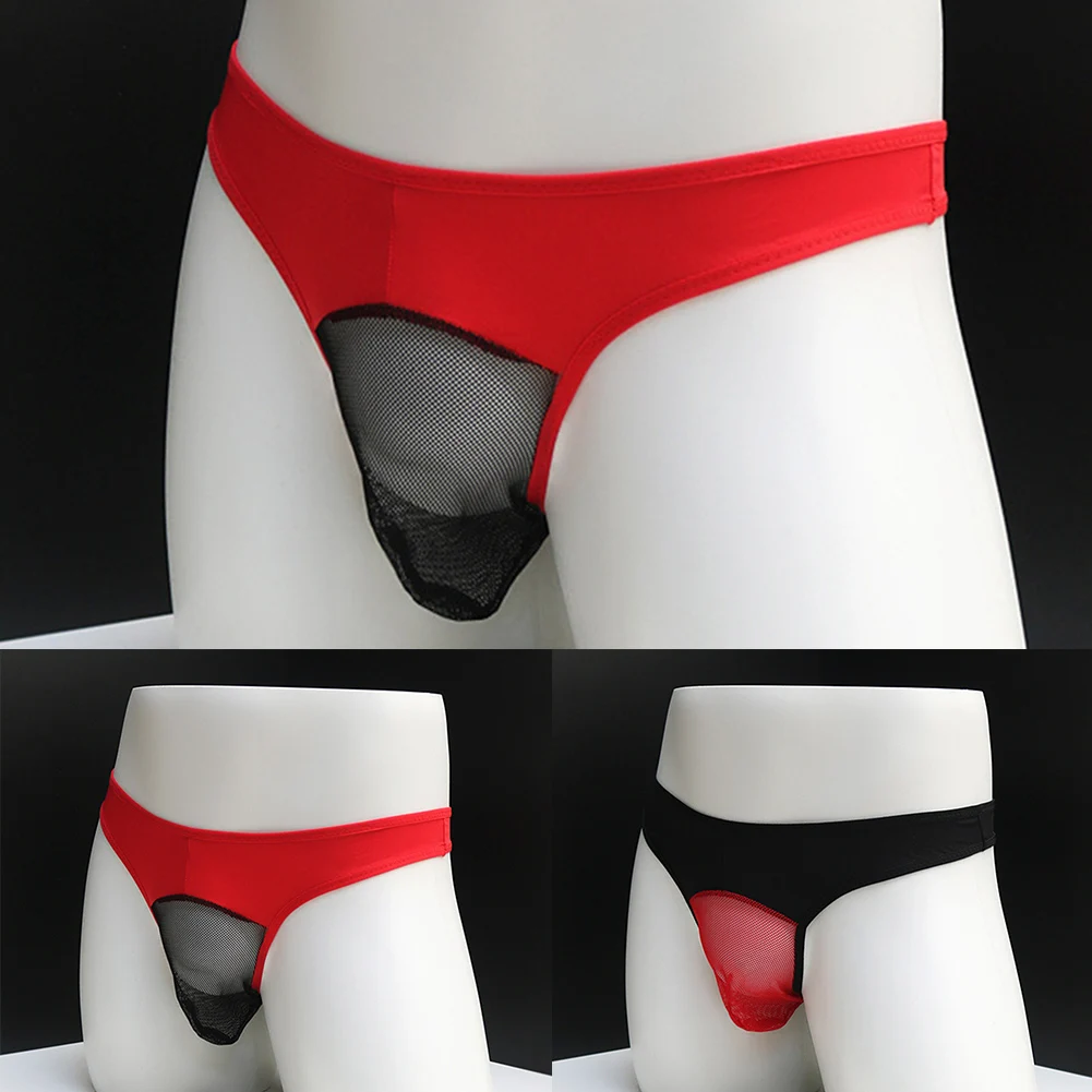 Hot Sale Male Lingerie Tanga Mesh Breath Underwear Backless Jockstrap Lightweight Briefs Thong Underpants Panties Tanga Hombre