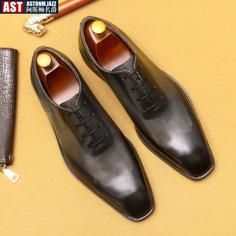 

Men's Dress Shoes Business Leather Shoes Wedding Pointy Toe Handmade Original Luxury Brand Fashion Mixed Color Suit Men's Shoes
