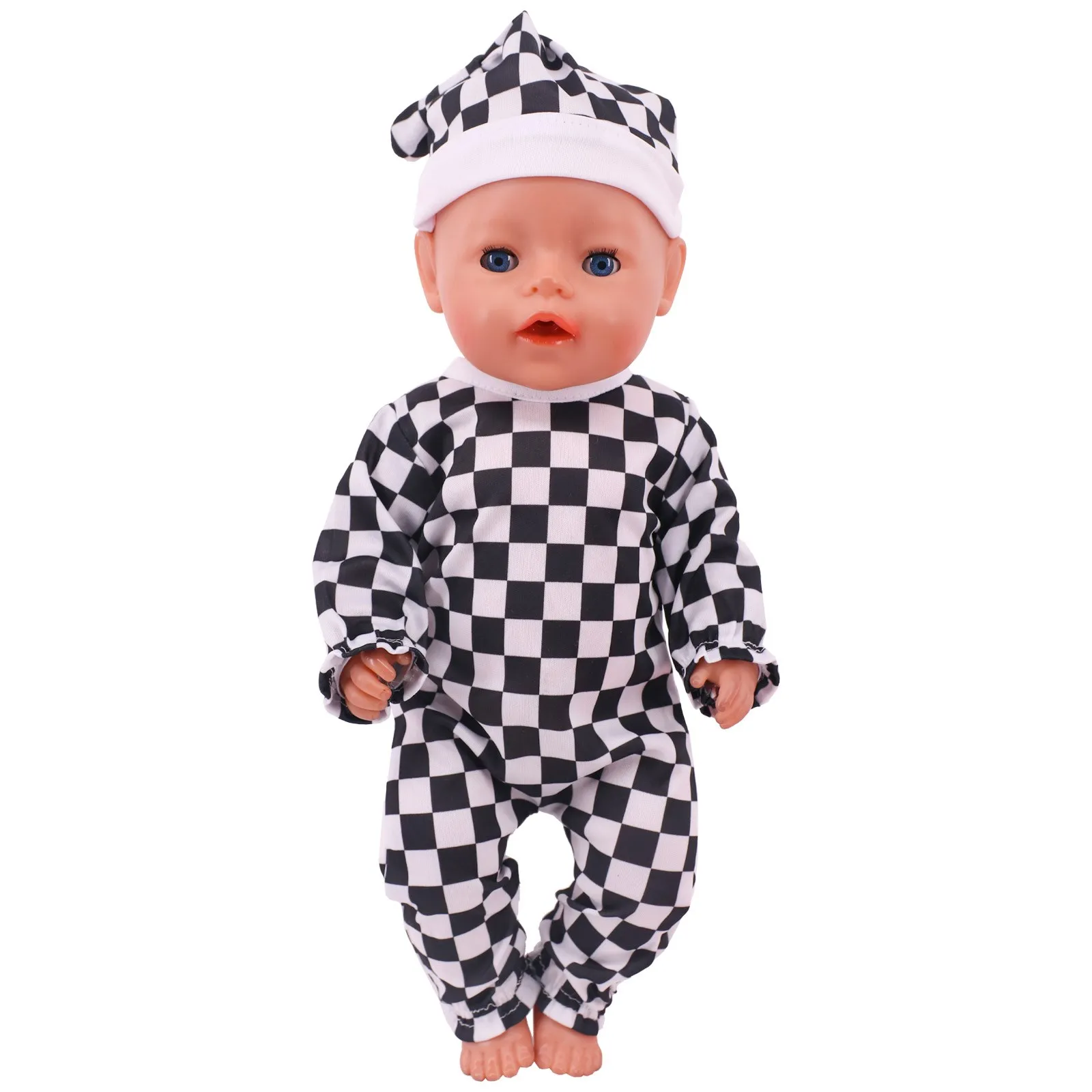Doll Clothes Long One Piece Pajamas + Nightcap For 18Inch American&43Cm Baby Doll Accessories Nenuco Sleeping Blanket