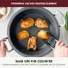 Elite Essential Smart Electric 6QT Skillet Pot,Sear Saute Stir-Fry and Cook Rice, Healthy Ceramic Nonstick and Dishwasher Safe P 6