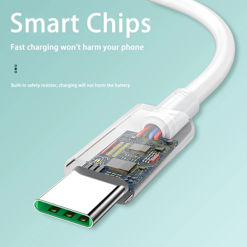 USB C cable 65W 5A USB C Cable Fast Charging Type C Cable OPPO Xiaomi Redmi Huawei Samsung Phone Accessories Data Cord Charger USB
