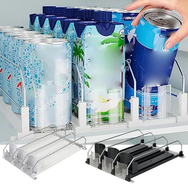 Caja de almacenamiento para refrigerador, organizador de latas de bebidas y  refrescos, soporte transparente para botellas, dispensador de latas para  nevera - AliExpress