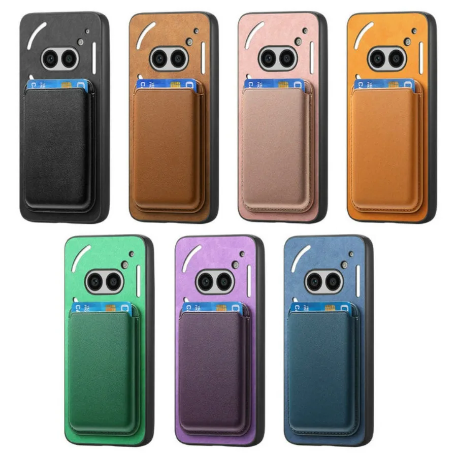 Luxury Leather Card Holder Magnetic Case for Nothing Phone – Elegant 2-in-1 Cover