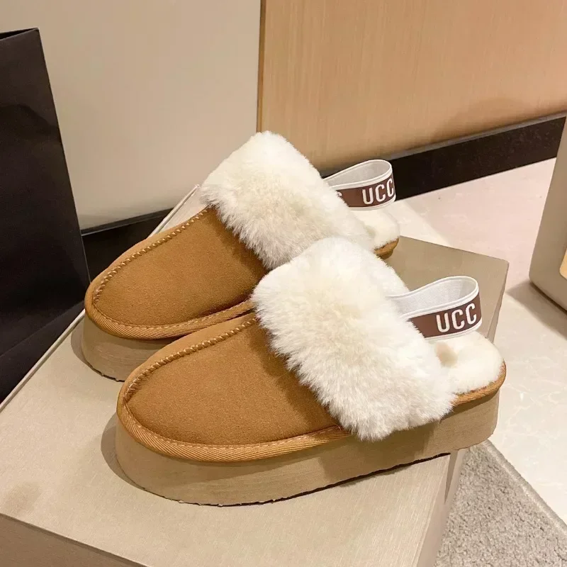 

2023 New Suede Women's Flat Shoes Winter Fashion Indoor Solid Colour uggs Fur Slippers Casual Short Boots Shaggy Chelsea Boots