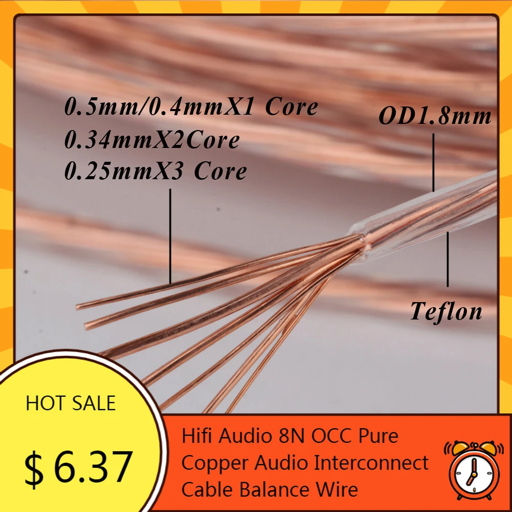 E525 Hifi Audio 8N OCC Pure Copper Audio Interconnect Cable Balance