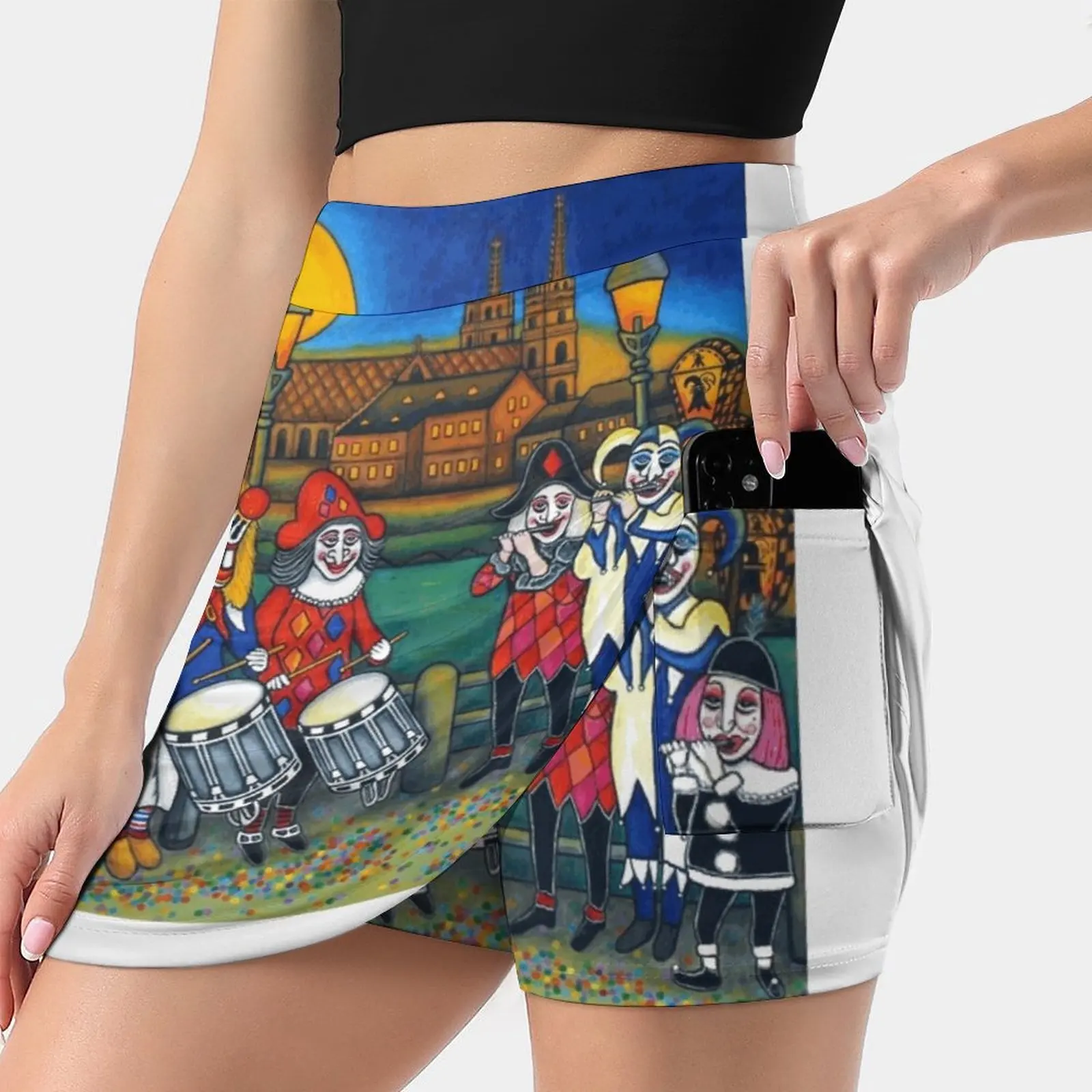 

Basel Fasnacht / Carnival Memories Women'S Fashion Sporting Skirt With Pockets Tennis Golf Running Skirts Basel Switzerland