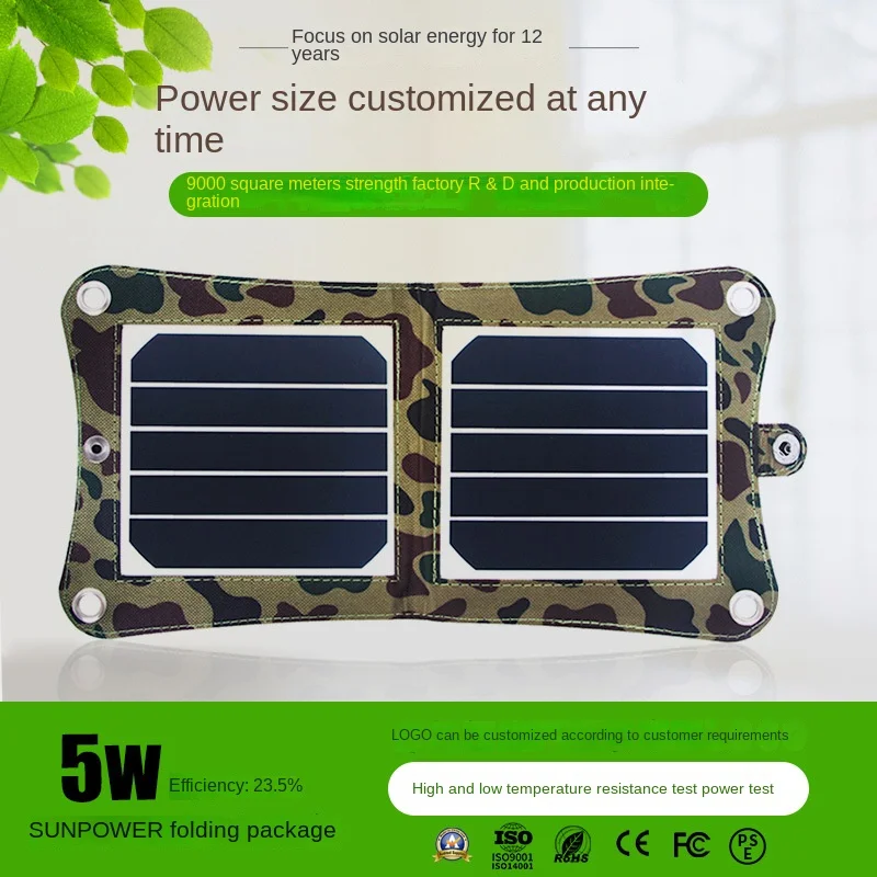 5W Telefono Cellulare Usb Caricatore Solare Fotovoltaico Pannello Solare Sunpower