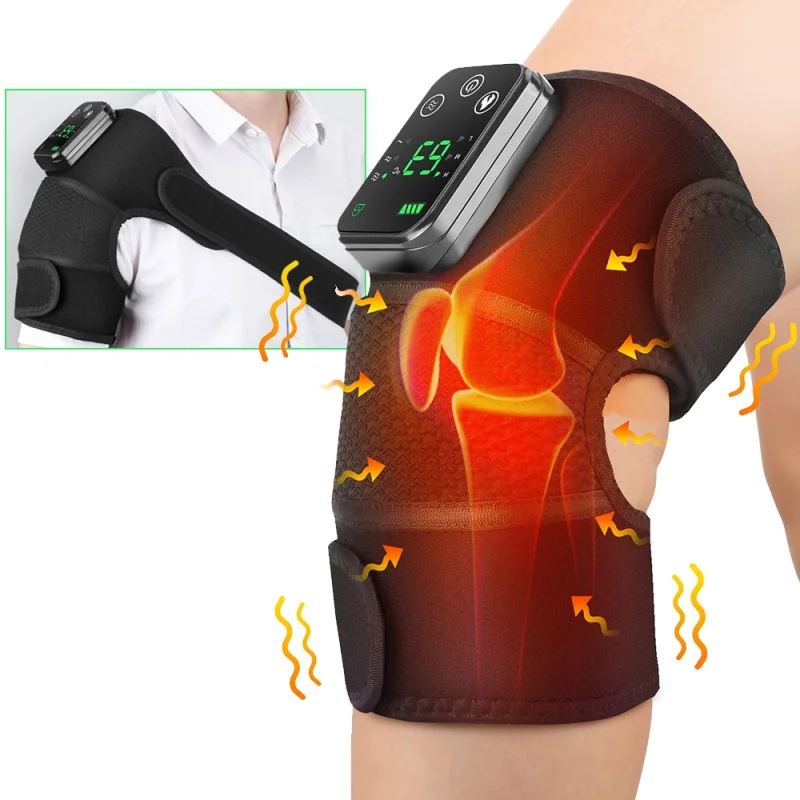 Multifunctional heated vibration joint massage belt smart hot compress knee relaxing massager red light therapy belt led infrared lamp waist body massage pad for relaxing muscle inflammation improve circulation knee relief