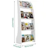 Floor-Standing Magazine Rack, Brochure Display Stand Floor, with 4 Tiered Design for Home Office, Magazines Racks 2