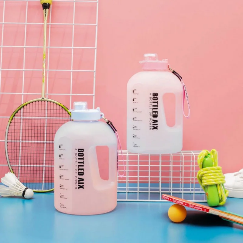 2.2L Large Sports Water Bottle Capacity Portable Cup with Straw Gym Traveling Hiking Camping Fitness Water Kettle