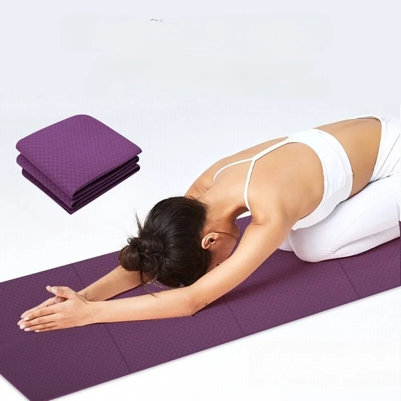 TPE Folding Yoga Mat Sports Anti Slip Shock-absorbing Fitness Folding Mat 2