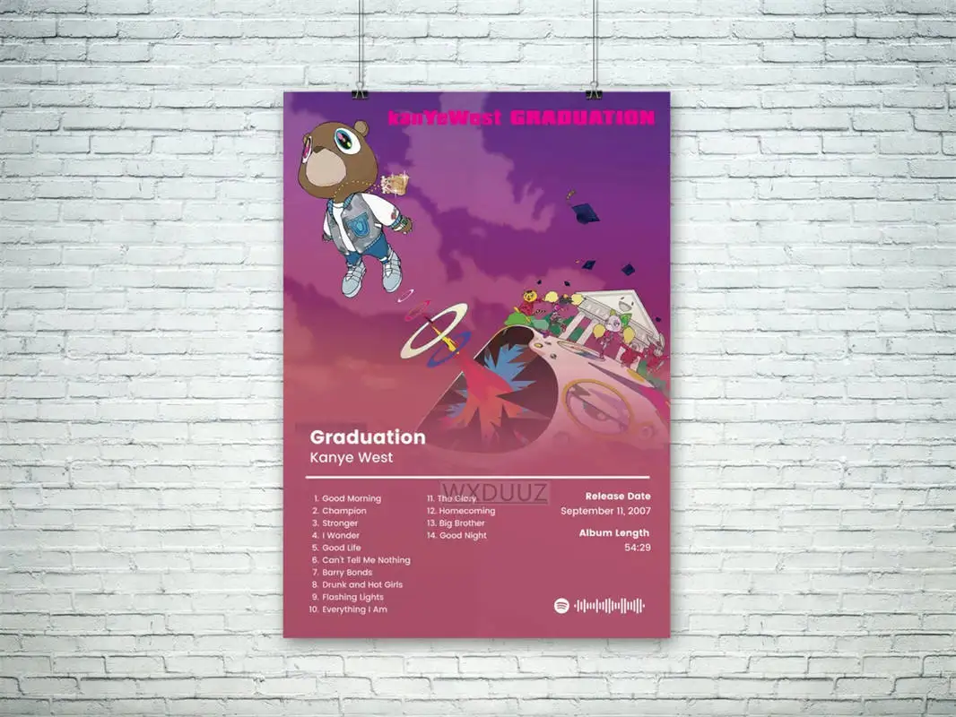 Music Canvas Poster Kanye West Bad Bunny Rock Rap Hip Hop