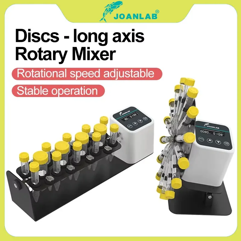 JOANLAB Long Axis Rotary Mixer 1.5/2/15/50ml Blood Mixer 360&deg;Disc Tilt Type Shaker Rotator Laboratory Equipment 20~80rpm