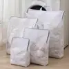Mesh Washing Bag with Carrying Handle Large Capacity Foldable Zippered Underwear Clothes Mesh Laundry Bag Travel Garment Pouch 1