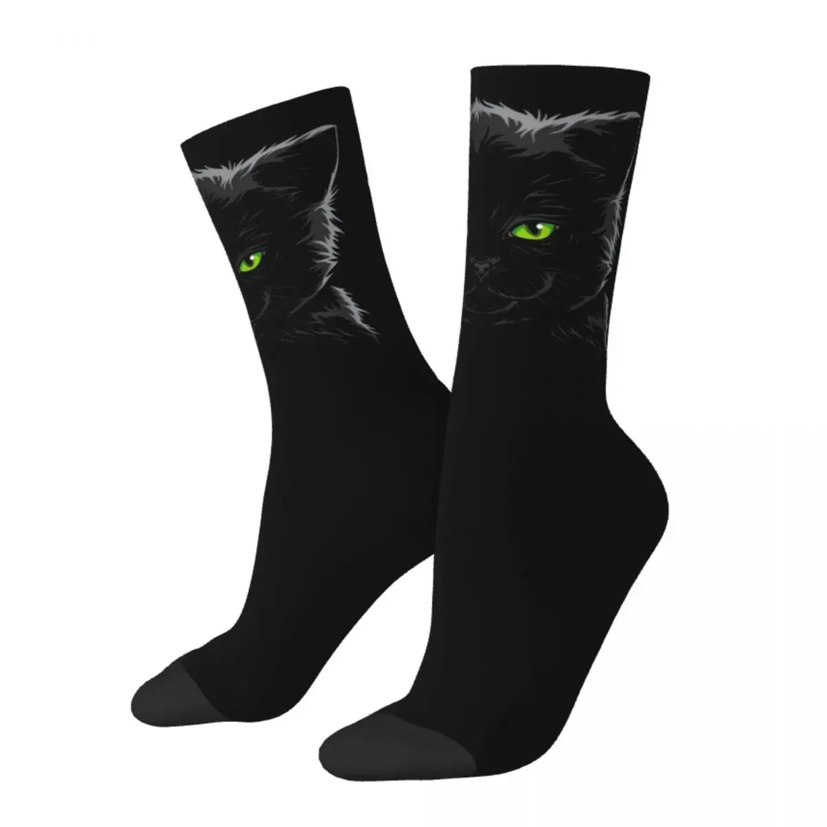 

Black Cat Face Socks Men Women Soft Fashion Socks Harajuku Merch Middle TubeSocks Christmas Gifts