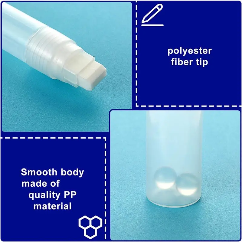 베스트셀러-12X 리필 가능한 페인트 펜 빈 리필 마커 플랫 헤드 그래피티 마커, 투명 아크릴 충전 가능한 페인트 마커