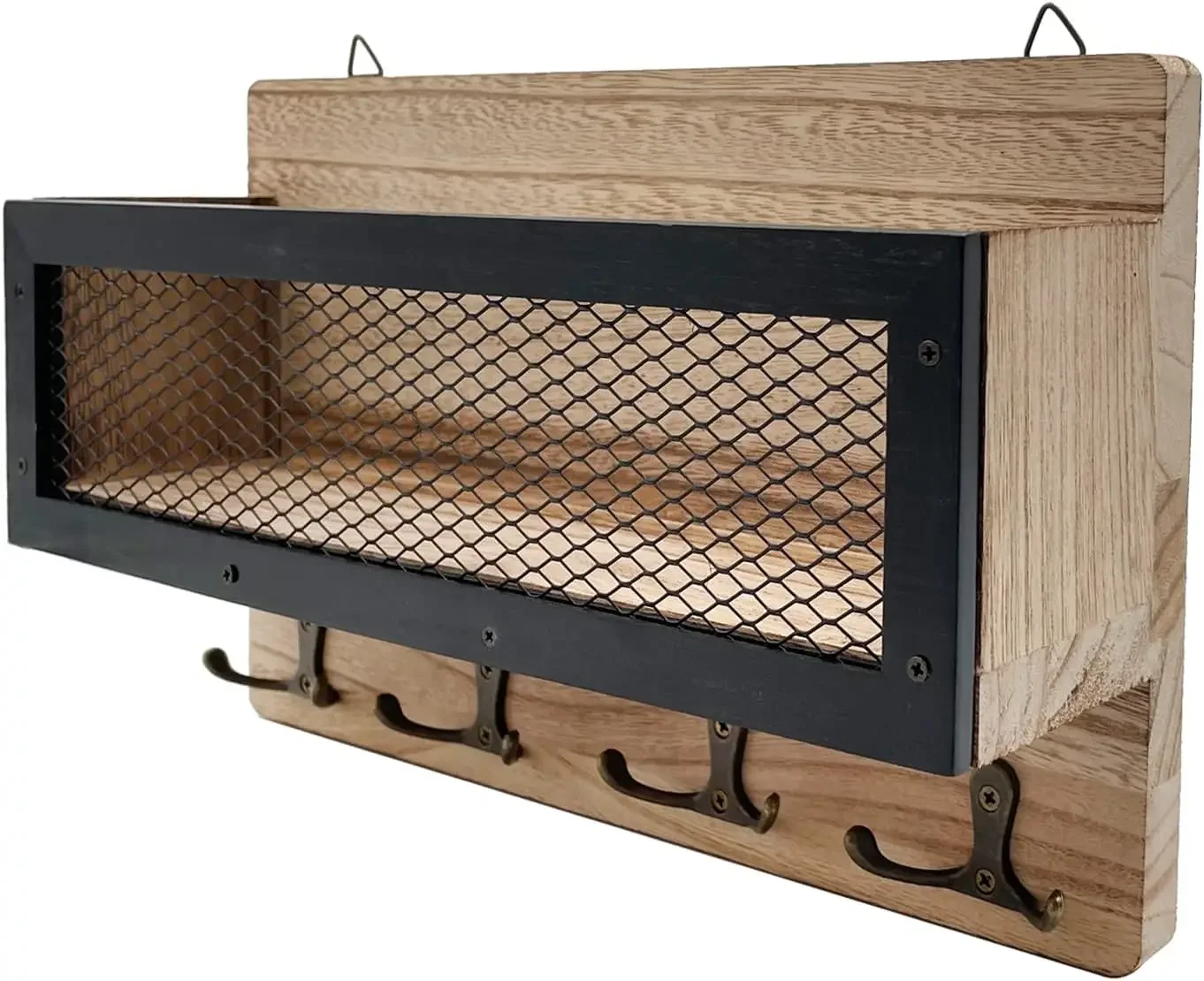 Key Holder Mail Organizer Wall Mount Key and Mail Holder Rack for Kitchen Living Room Mudroom Office