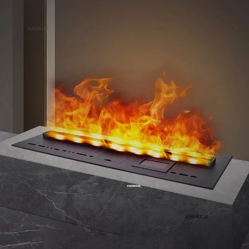 Modern Light Luxury Embedded Electric Fireplace Living Room Decorative Fireplace 3d Atomization Fireplaces with Imitation Fire Z