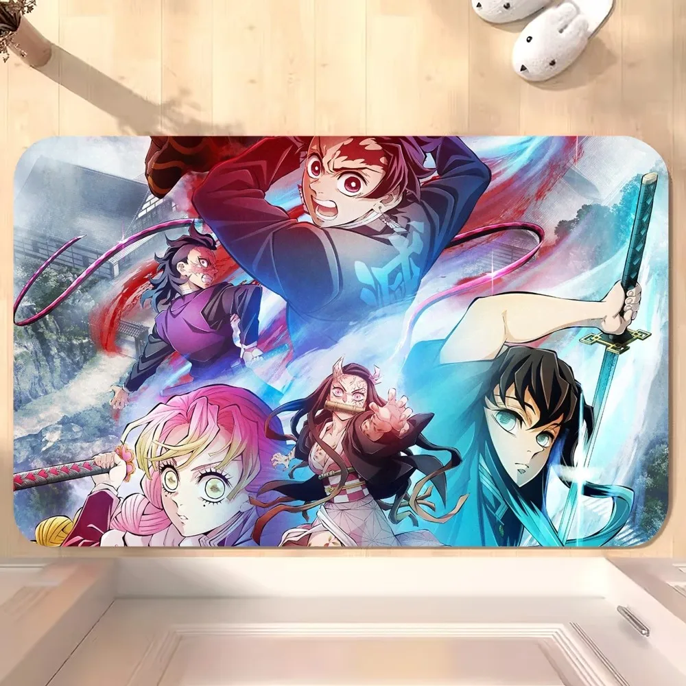 bilibili Demon Slayer To the Swordsmith Village D Floor Mat Bedroom Kitchen Door Bath House Super Absorbent Foot Non-slip 5