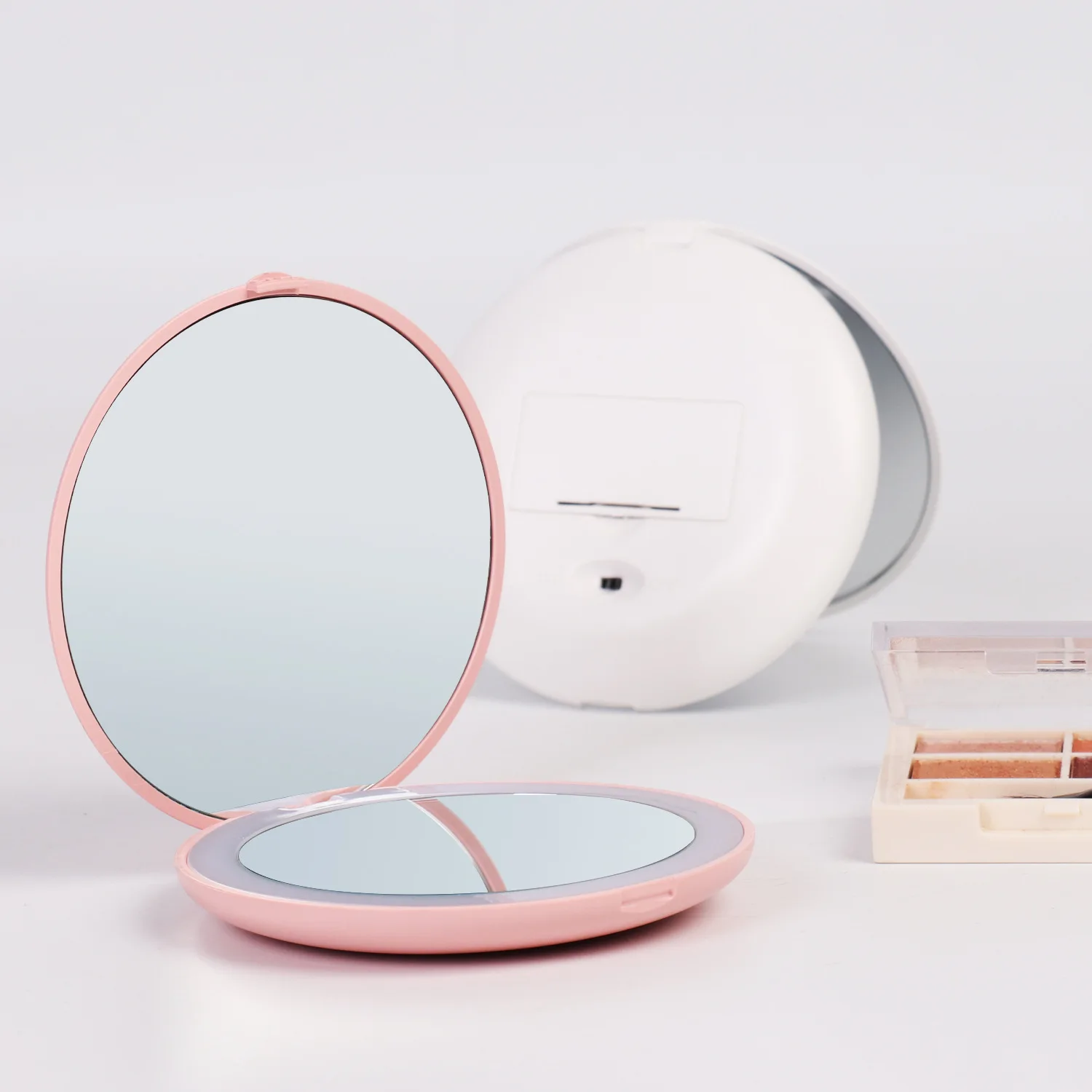 Compact Led Makeup Mirror With Light 2/10X Magnifying Pocket Portable Travel Foldable Cosmetic Vanity Mirrors Gifts for Women