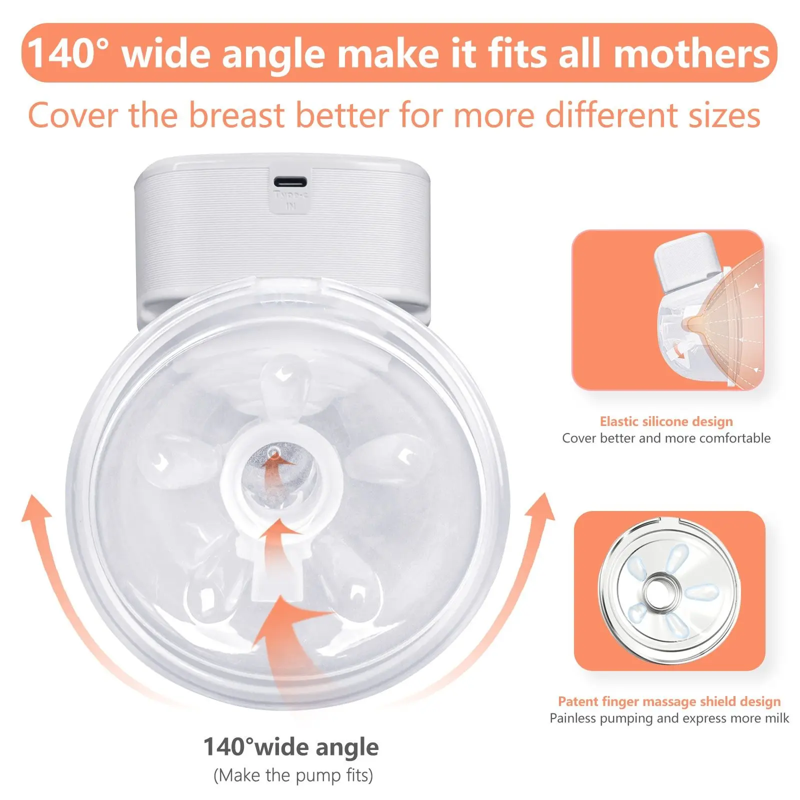 New Upgrade Wearable Breast Pump Hands-Free Electric Breast Pump for Newborn Comfort-Automatic Milk Extractor BPA-Free 2