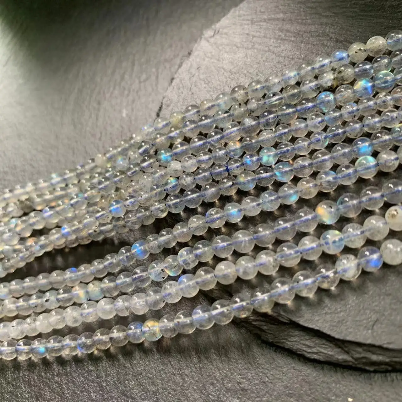 4MM Natural Labradorite Moonstone Blue Moon Light Choker Necklace Gemstone Women Men High Quality Jewelry Design Handmade