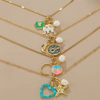 New Moon Star Charms for Jewelry Making Fang Pai Pendant    Stainless Steel Chain DIY Necklace Bracelet Women Jewelry Wholesale 2