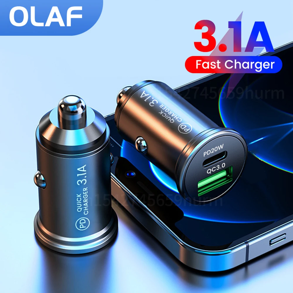 Car Charger Adapter Mini Type C 20w Fast Charging Car Charger Qc3.0