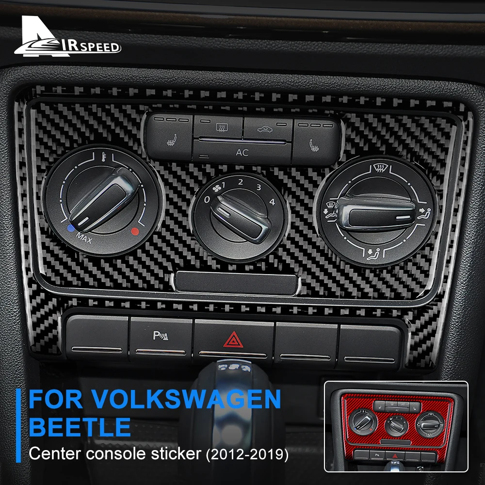 Real Carbon Fiber Cover For Volkswagen VW Beetle 2012 2019 Car Center Console Sticker Decor