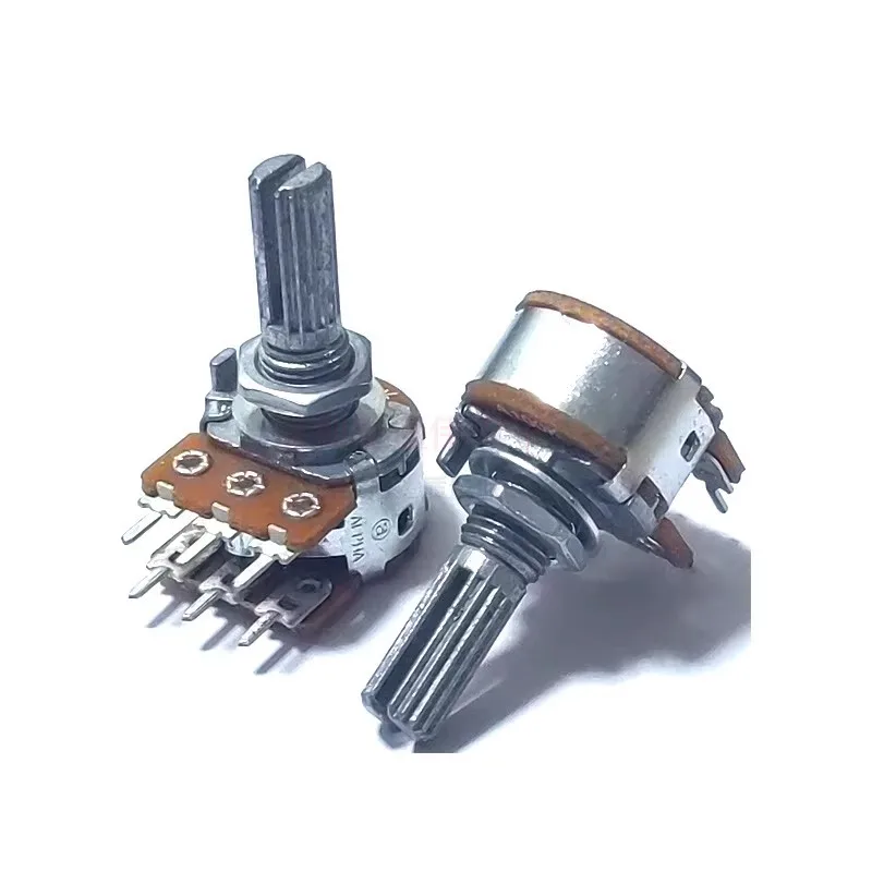 Potentiometer Kit 1pcs Single-loop carbon film double-layer RK16 A100K 6Pin Audio volume amplifier