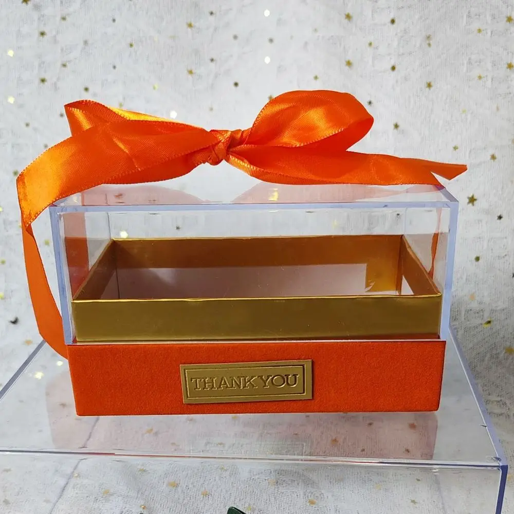 Transparent Wedding Hand Gift Box, Luxury Acrylic Bow Present Container for Valentine's... - SKU THGB1913 - UGI Packaging