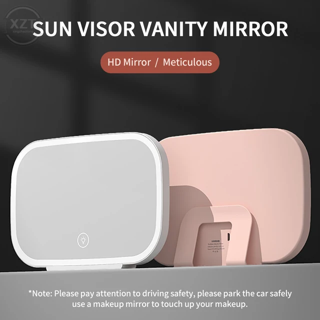 Specchietto Visiera Con LED Dimmerabile - Specchio Trucco Auto Ricaricabile USB-C, Universale - Foto 7