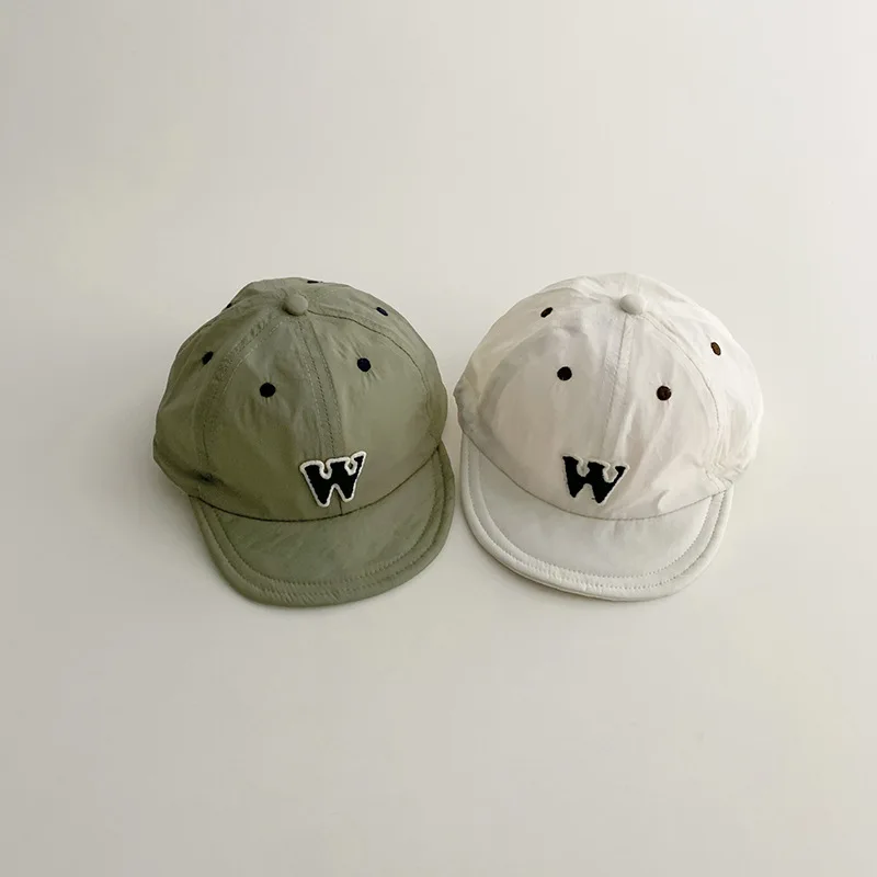 

Letter M Baby Baseball Cap Summer Quick Drying Thin Sun Hat for Kids Boys Girls Solid Color Toddler Classic Casual Peaked Caps