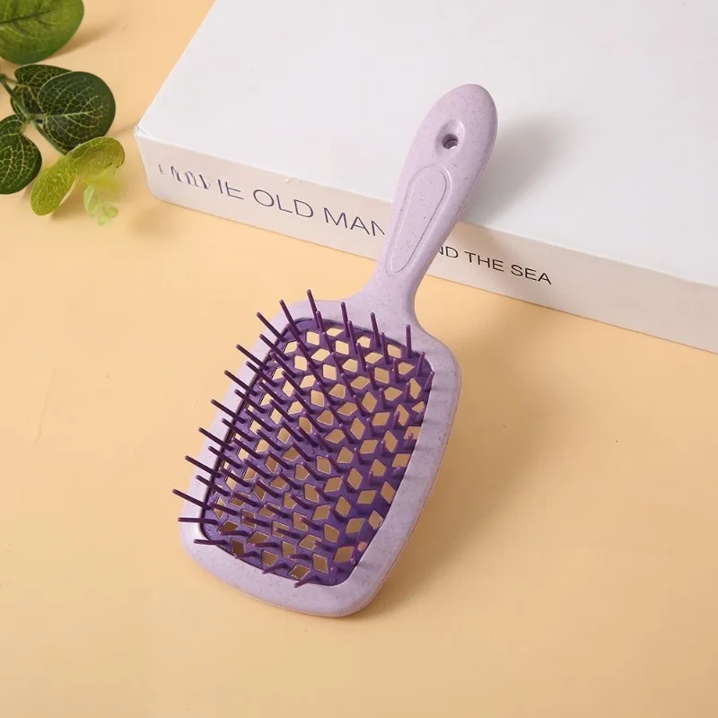 Waterdrop-shaped Wheat Straw Vent Hairbrush-Eco-friendly Detangling Grid Design for Curly/Thick Hair,Europe/US Market Hot Seller